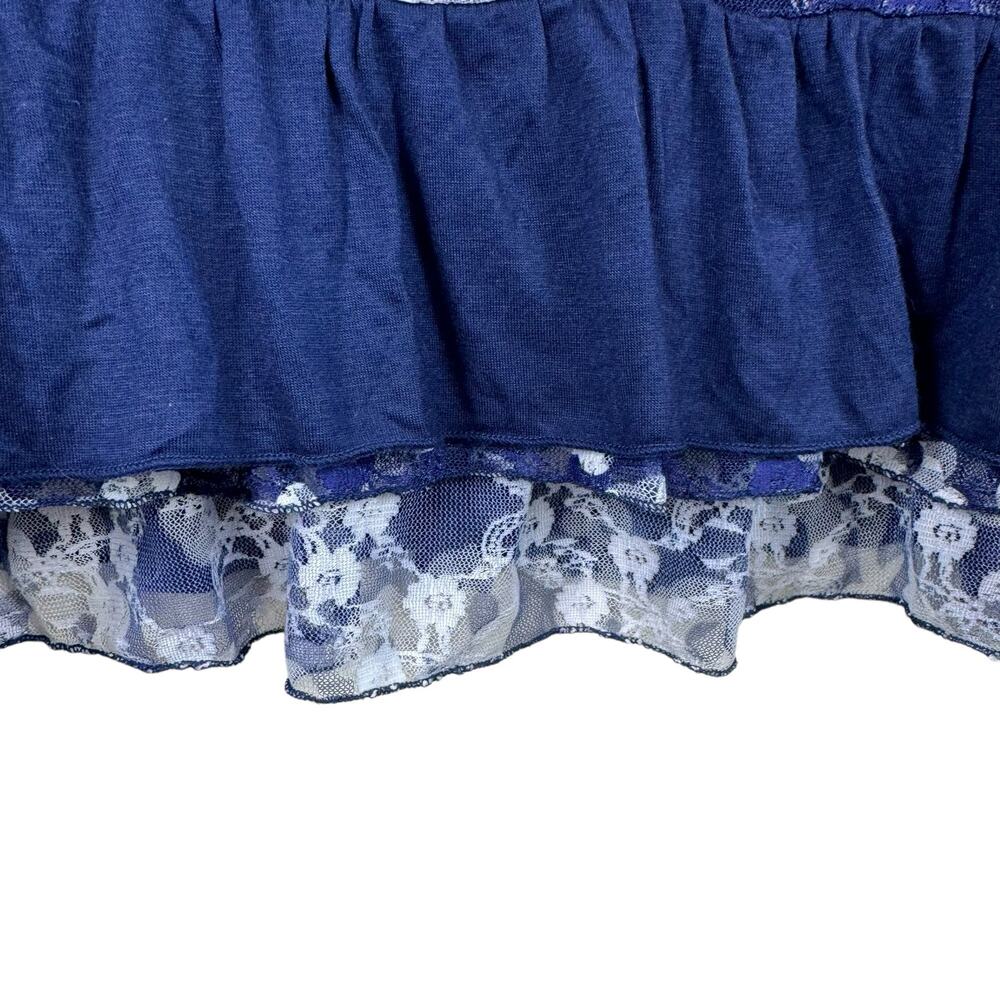 Simply Aster By Firmiana NWT Navy Blue Floral 3/4 Sleeve Ruffled‎ Blouse Size 2X - Picture 5 of 9